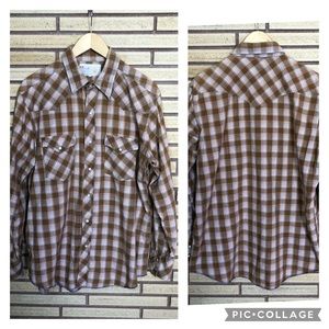 Vintage 60's Western Style Shirt - Chest 46 - Unisex - Cotton Button Down - Med